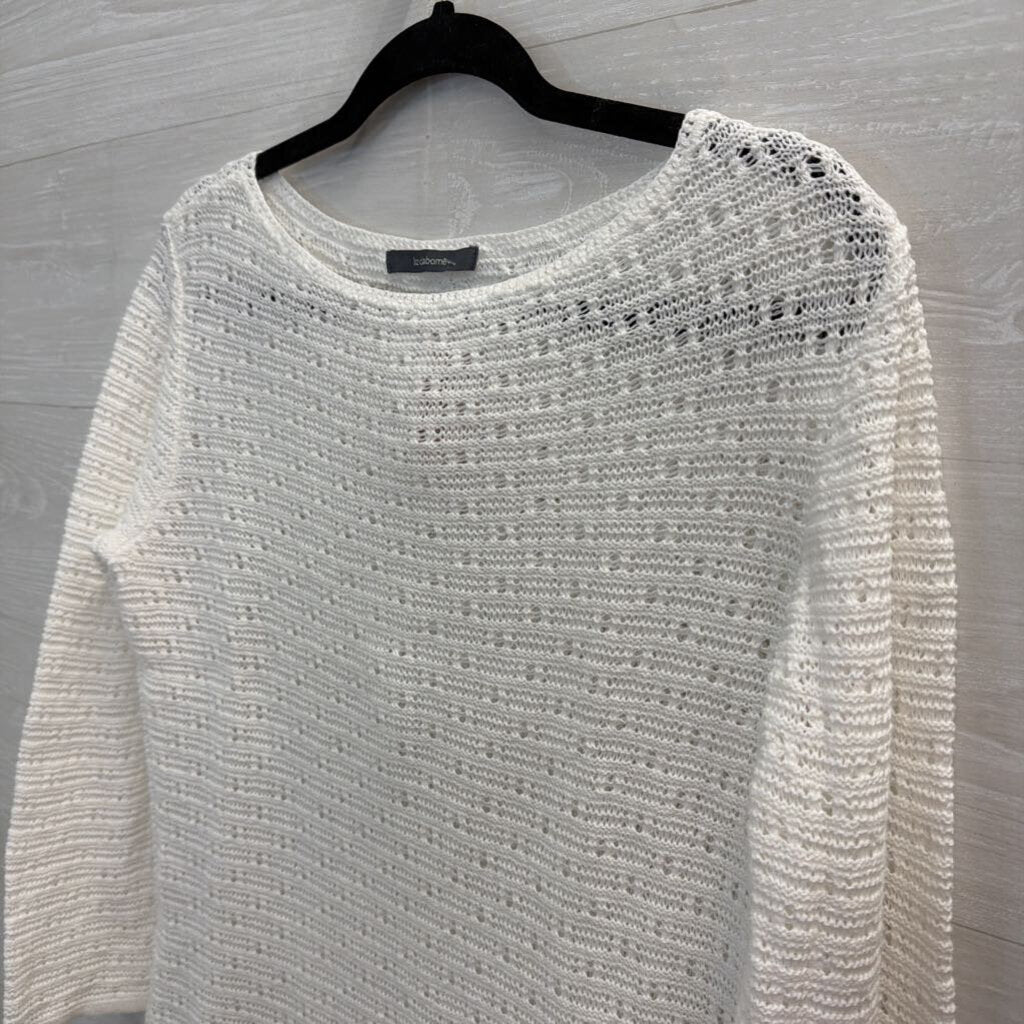 Liz Claiborne White Knit Long Sleeve Top Small