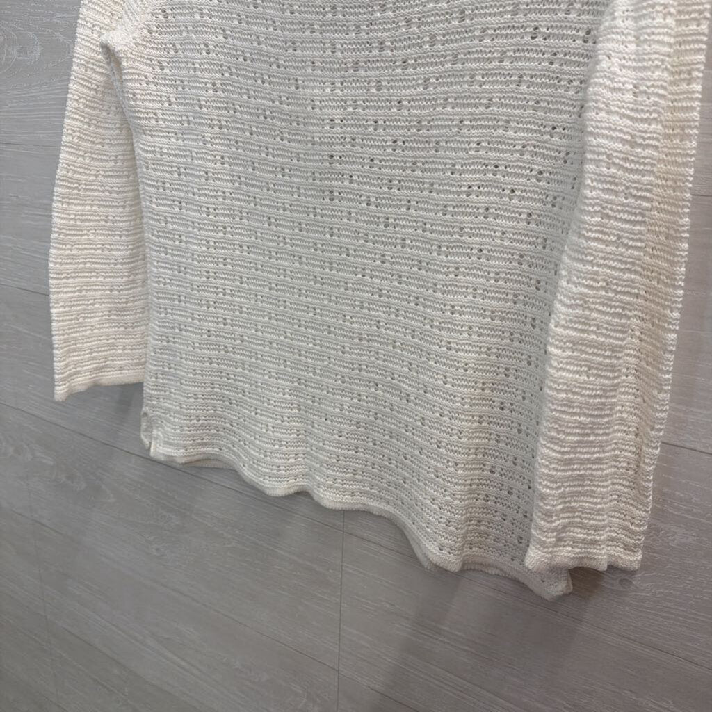 Liz Claiborne White Knit Long Sleeve Top Small