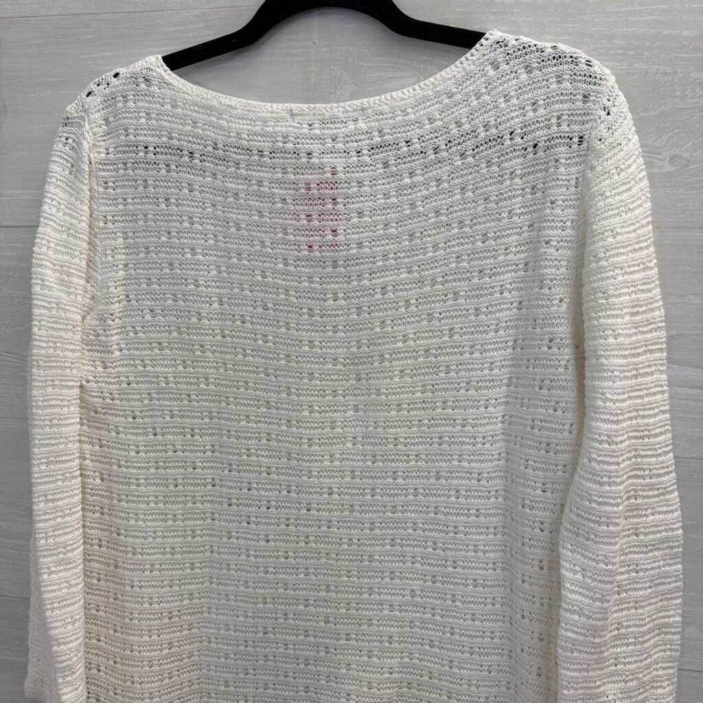 Liz Claiborne White Knit Long Sleeve Top Small