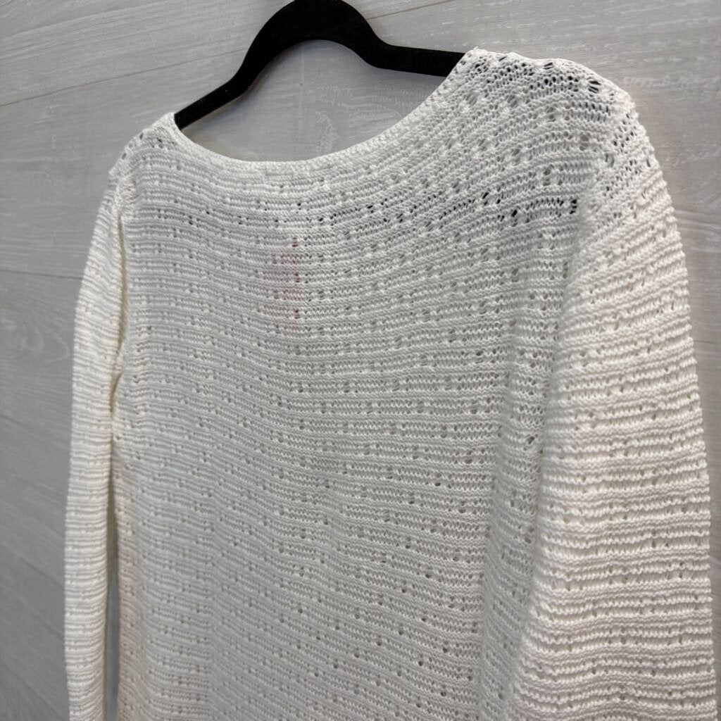 Liz Claiborne White Knit Long Sleeve Top Small