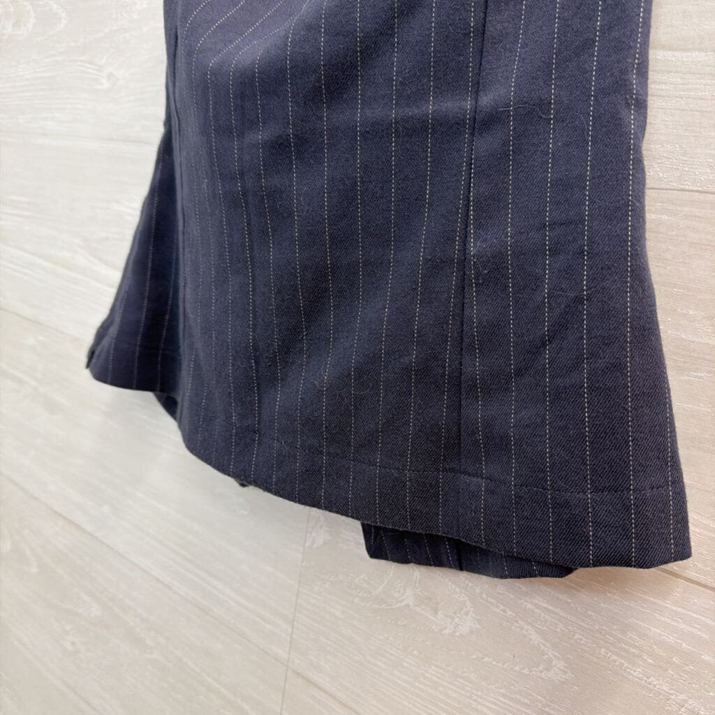 Hollister Blue/ White Pin Stripe Button Front Strapless Top Medium