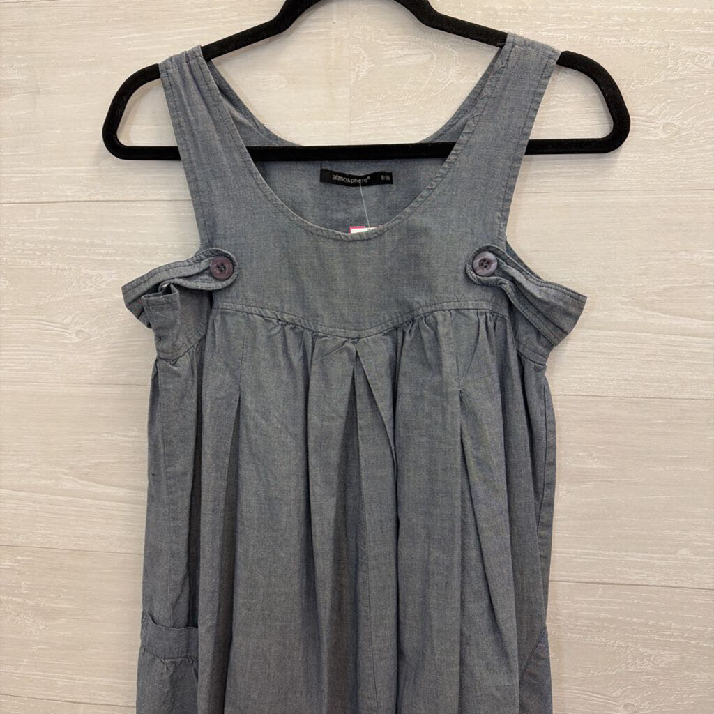 Atmosphere Blue 100% Cotton Button Detail Tunic Tank 8