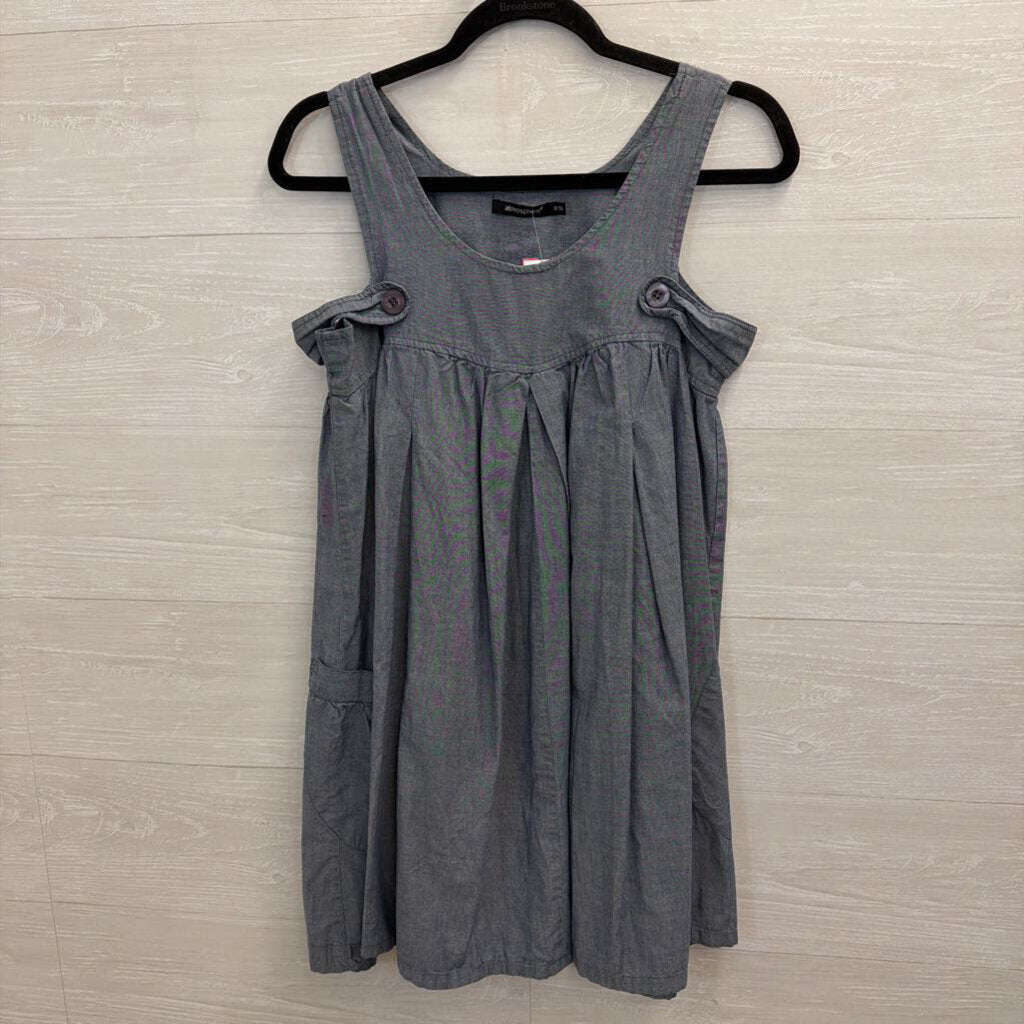 Atmosphere Blue 100% Cotton Button Detail Tunic Tank 8