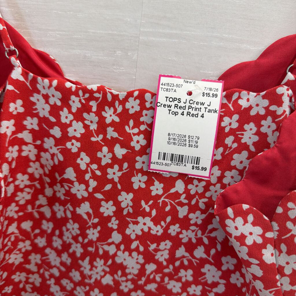 J Crew Red Print Tank Top 4