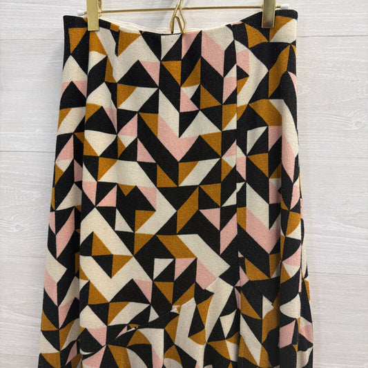 Maeve Black/ Beige/ Pink Geometric Print Knit Maxi Skirt Small