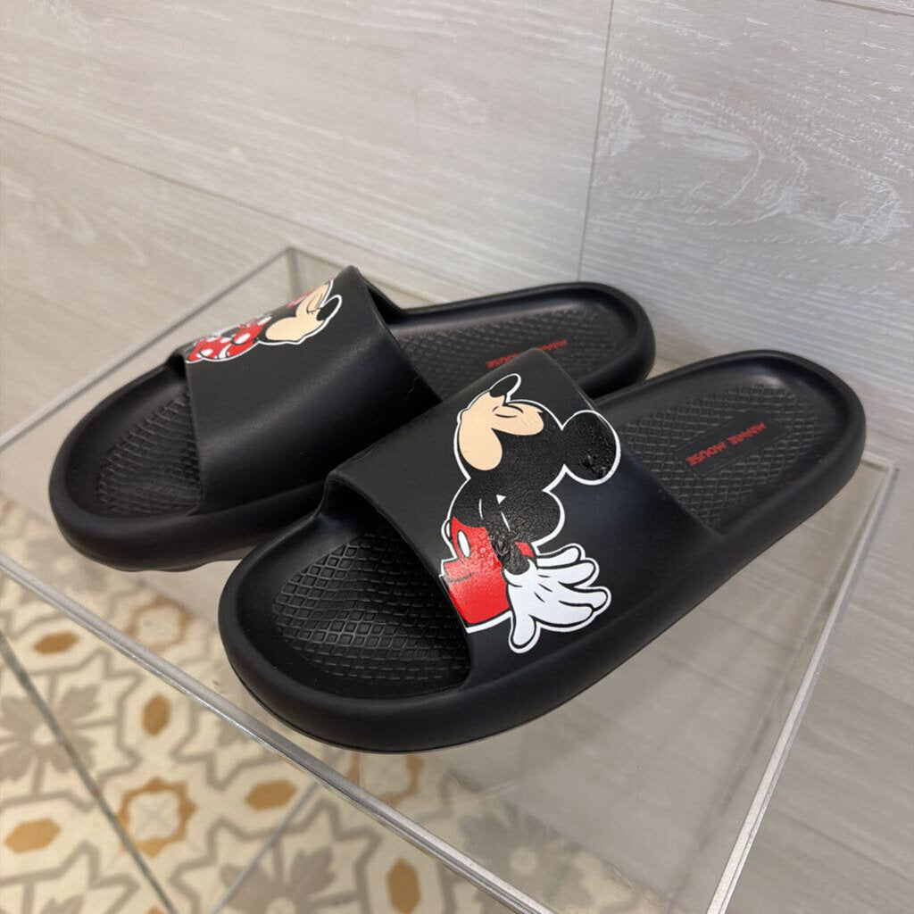 Minnie Mouse Black Slide Sandals 9