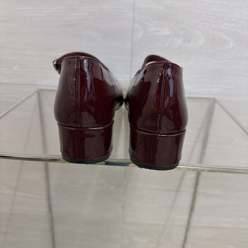 Boohoo Burgundy Patent Leather Mary Jane Shoes 40