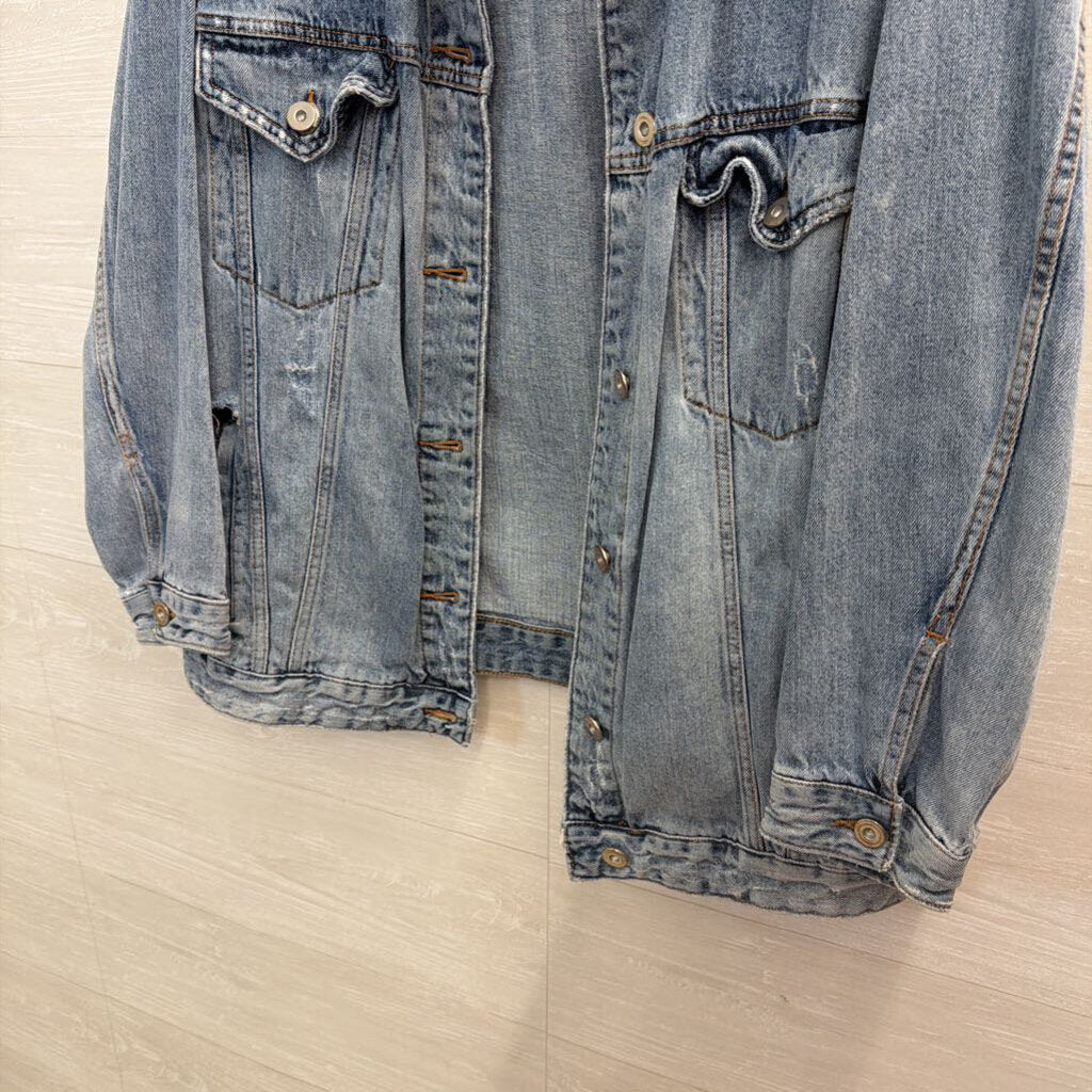 Medium Wash Denim Jacket XXL