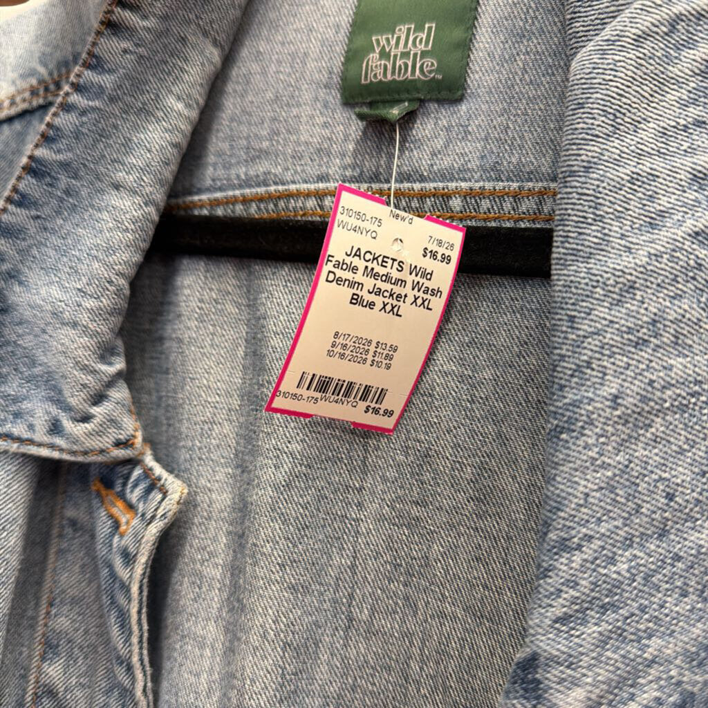 Medium Wash Denim Jacket XXL