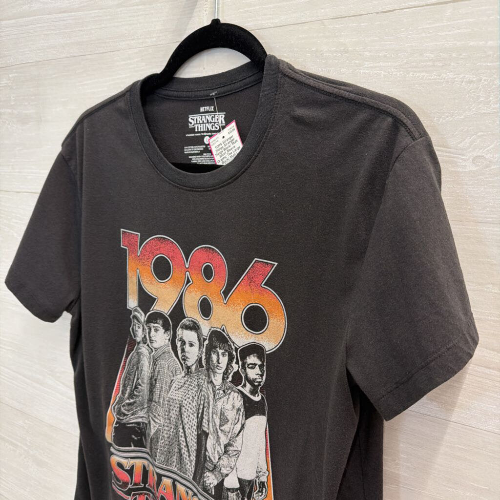 Stranger Things Black/ Multi Short Sleeve Graphic Tee Large