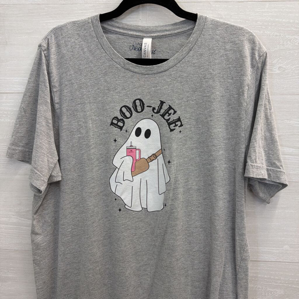 Grey/ Multi Boo-Jee Ghost Short Sleeve Graphic Tee Extra Large