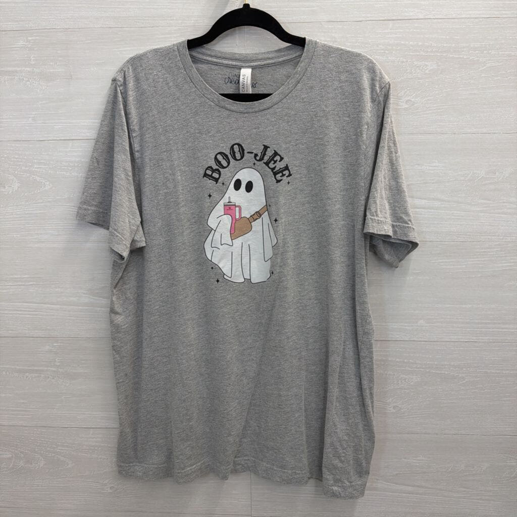 Grey/ Multi Boo-Jee Ghost Short Sleeve Graphic Tee Extra Large