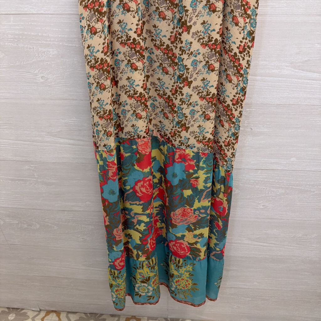 Joie Cream/ Multi Print Maxi Dress Extra Small