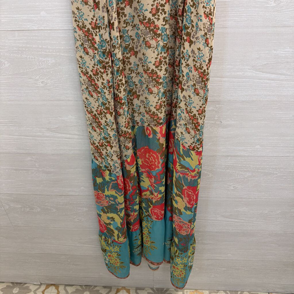 Joie Cream/ Multi Print Maxi Dress Extra Small