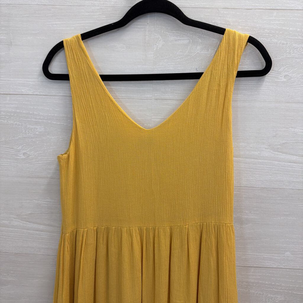 Joie Yellow/ White Embroidered Sleeveless Midi Dress 6