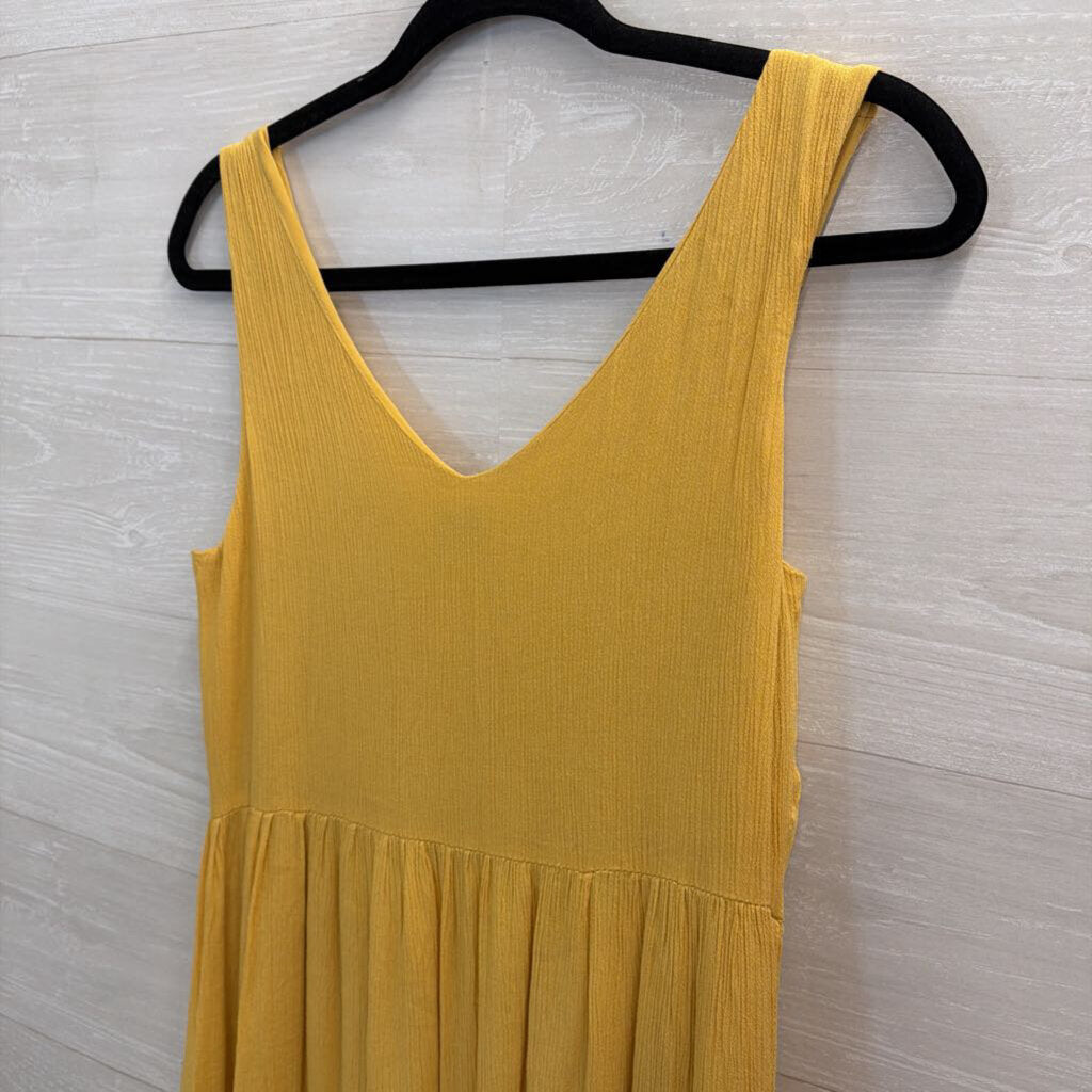 Joie Yellow/ White Embroidered Sleeveless Midi Dress 6