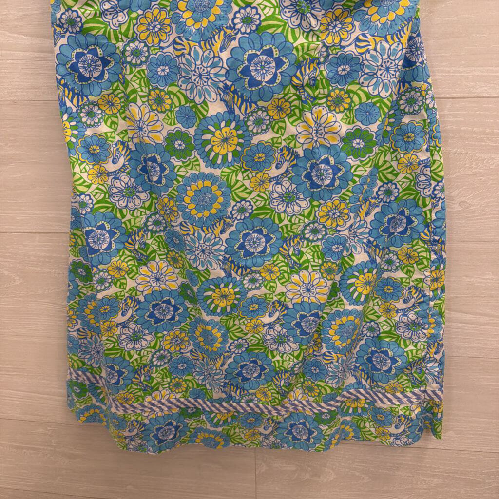 Lilly Pulitzer White/ Blue Print Halter Neck Dress 14