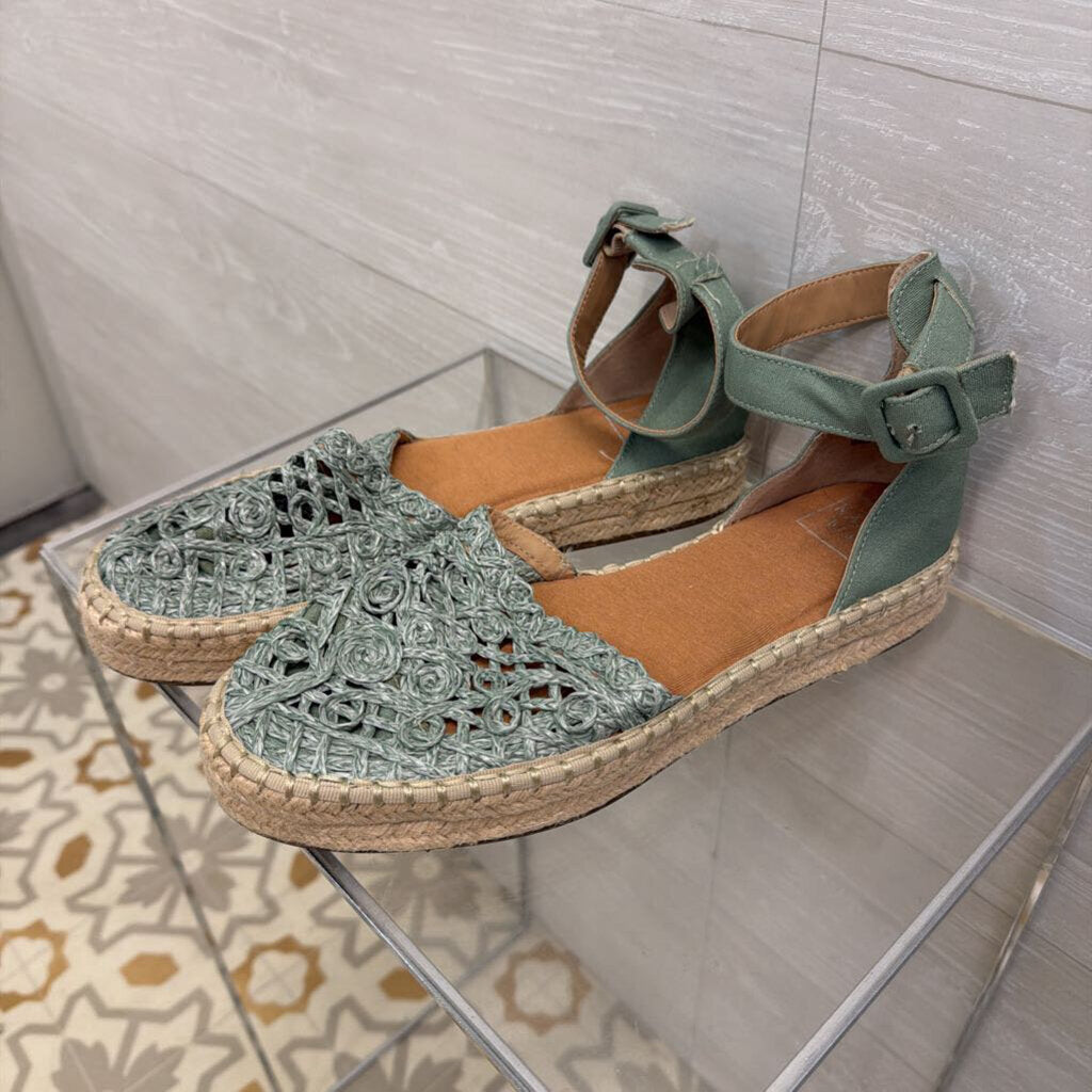 Kaari Blue Espadrille Ankle Strap Shoes 9
