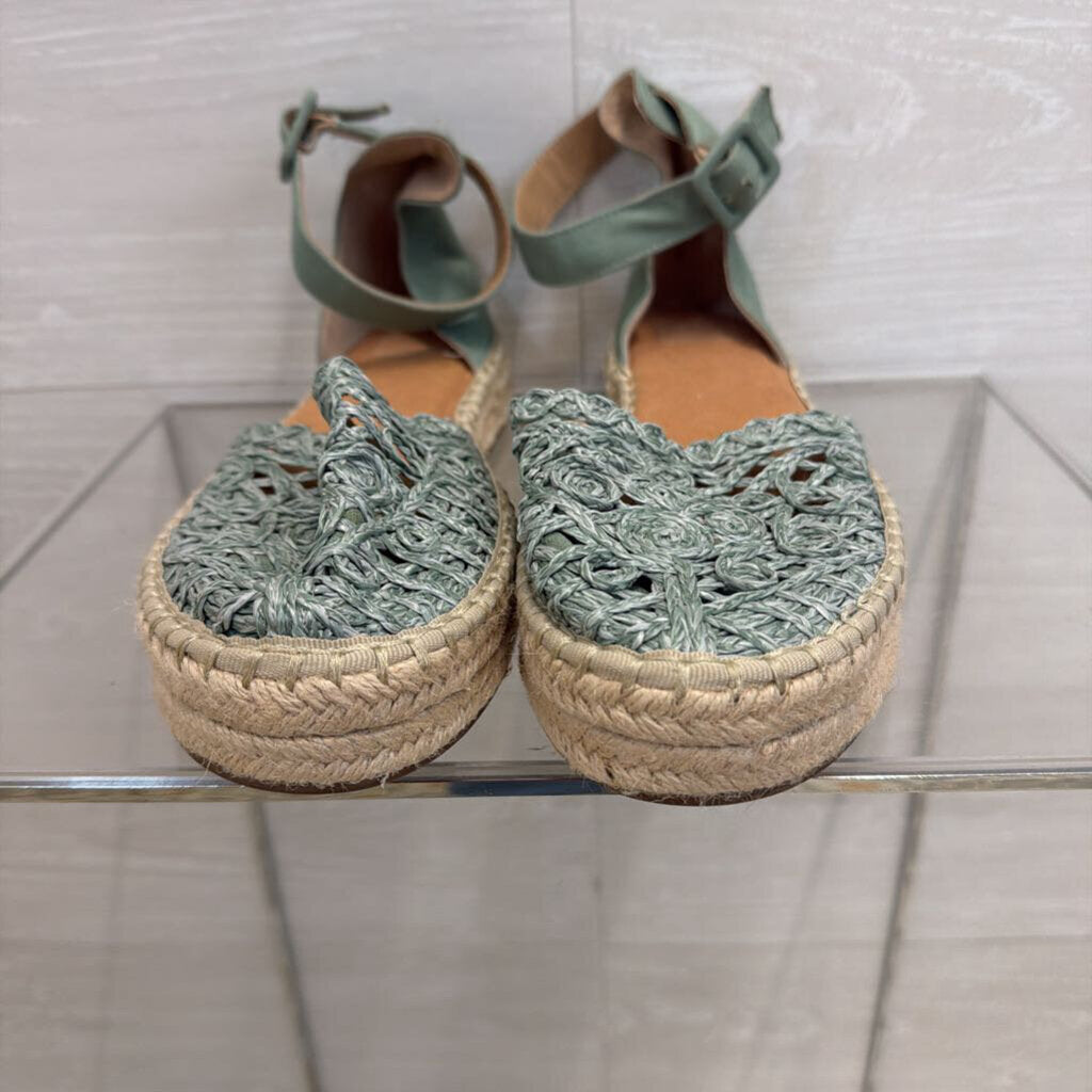 Kaari Blue Espadrille Ankle Strap Shoes 9
