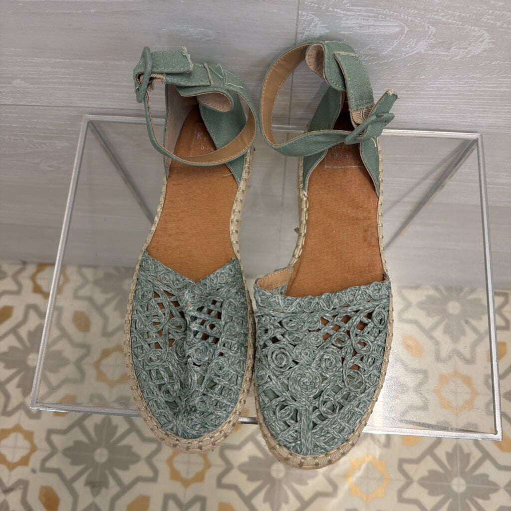 Kaari Blue Espadrille Ankle Strap Shoes 9