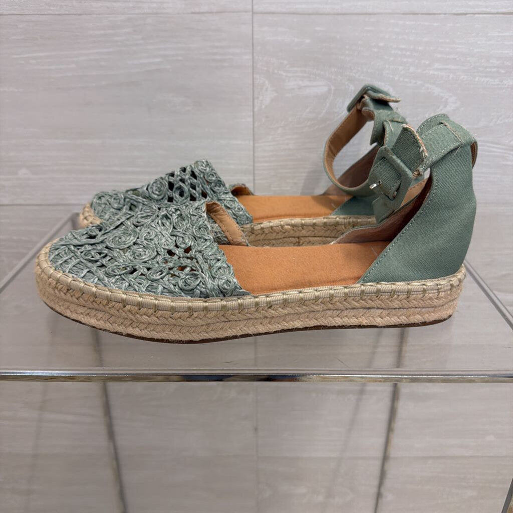 Kaari Blue Espadrille Ankle Strap Shoes 9