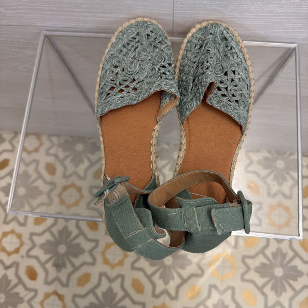 Kaari Blue Espadrille Ankle Strap Shoes 9