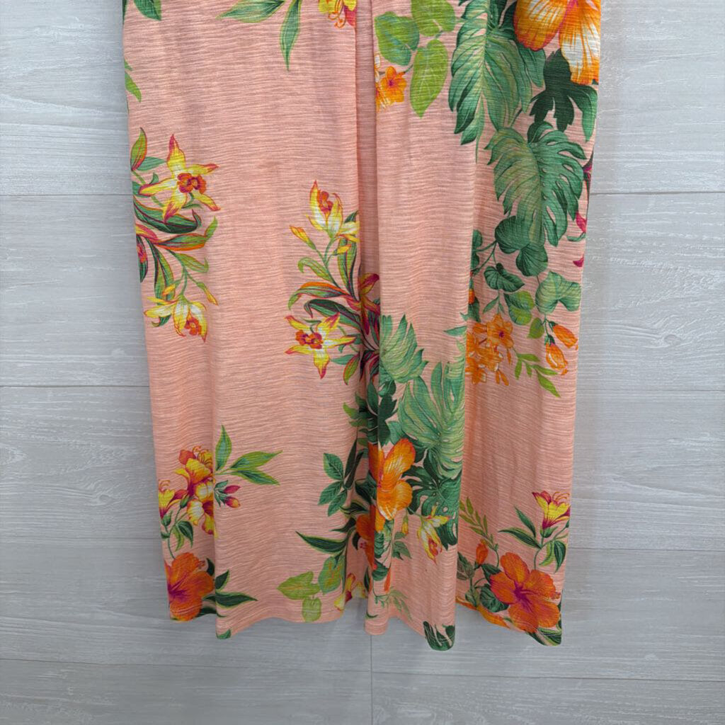 Tommy Bahama 100% Cotton Pink/ Multi Print Sleeveless Dress Medium