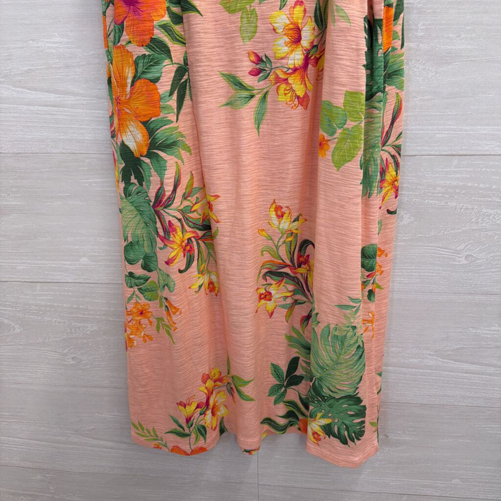 Tommy Bahama 100% Cotton Pink/ Multi Print Sleeveless Dress Medium