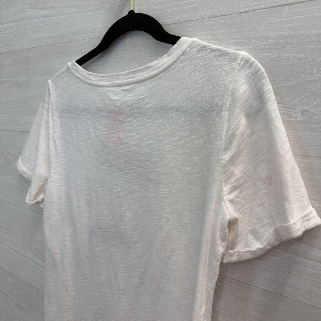 Talbots White 'On Island Time' Short Sleeve Top Small