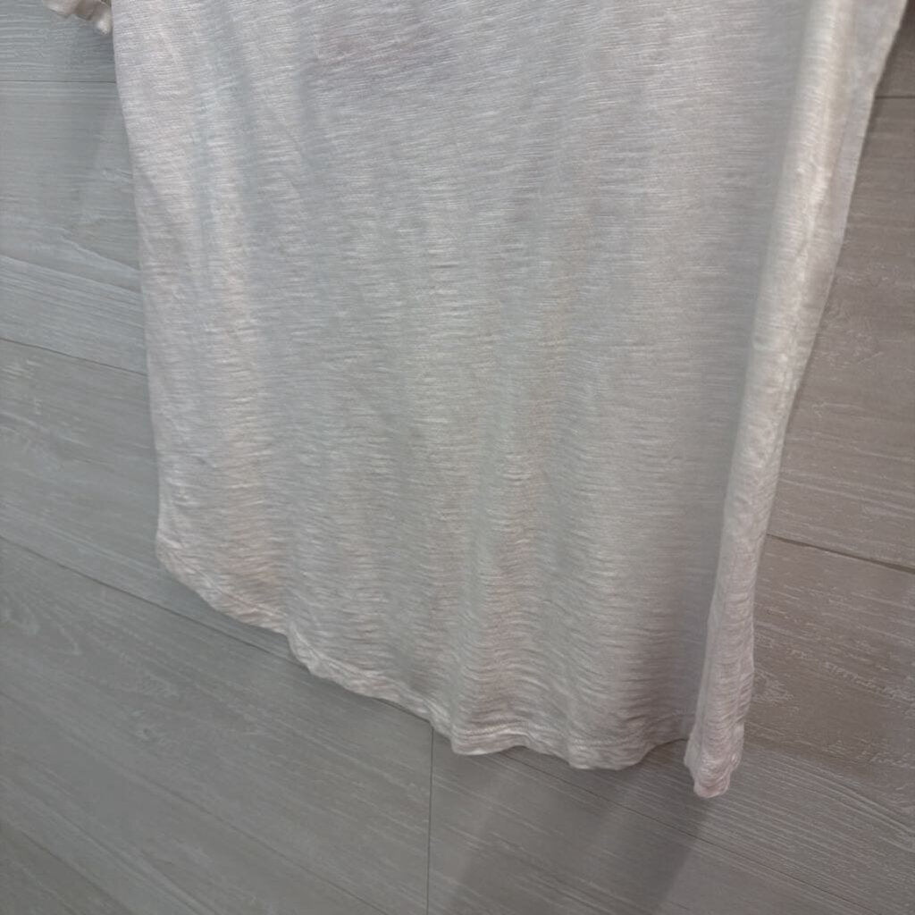 Talbots White 'On Island Time' Short Sleeve Top Small