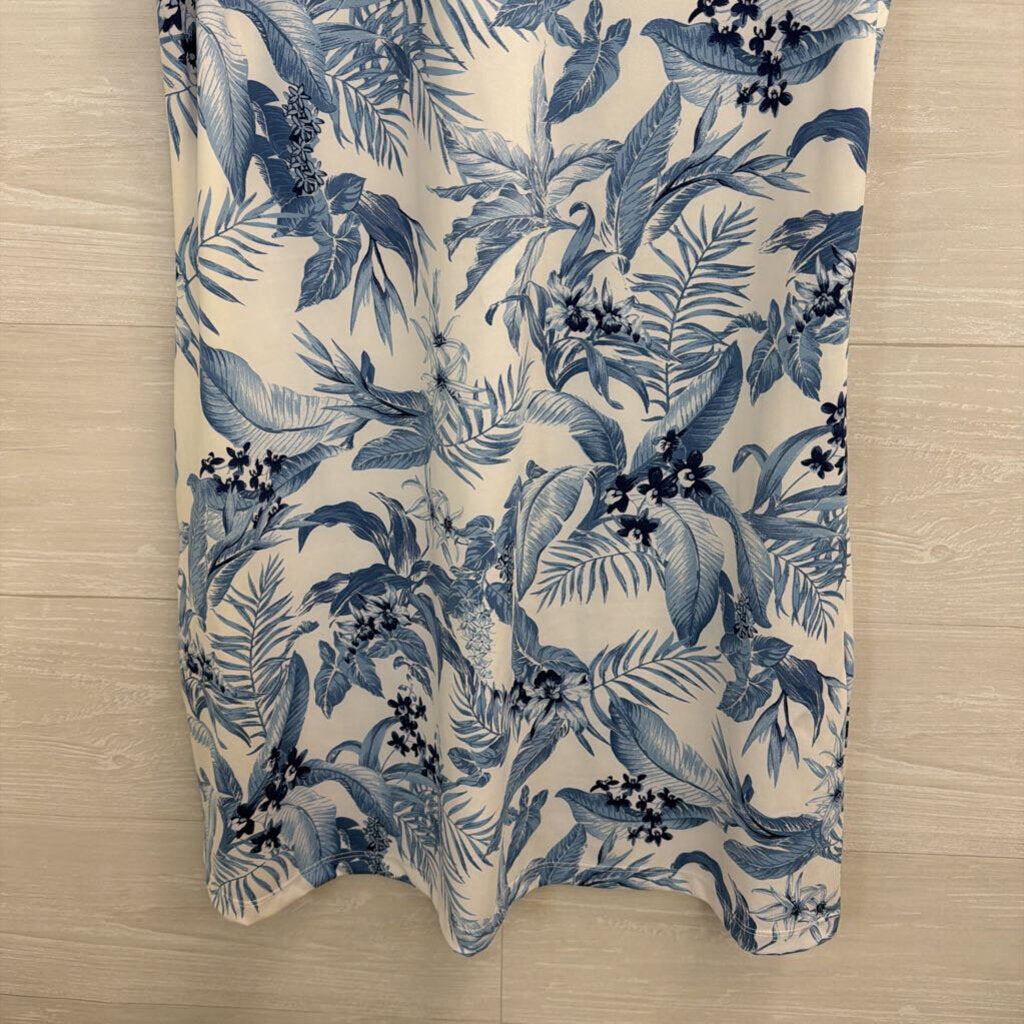 Tommy Bahama Golf White/ Blue Print Sleeveless Dress Medium