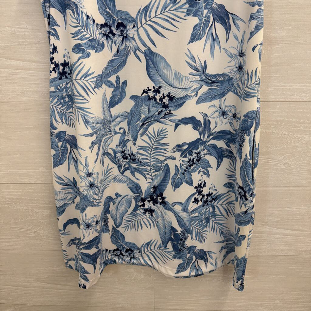 Tommy Bahama Golf White/ Blue Print Sleeveless Dress Medium