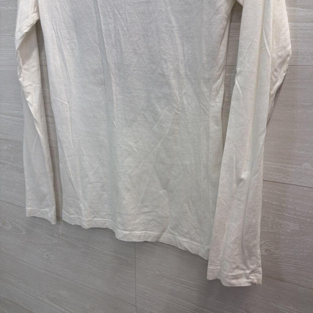 Cattlelac Ranch White/ Red Embroidered Print Long Sleeve Top Small