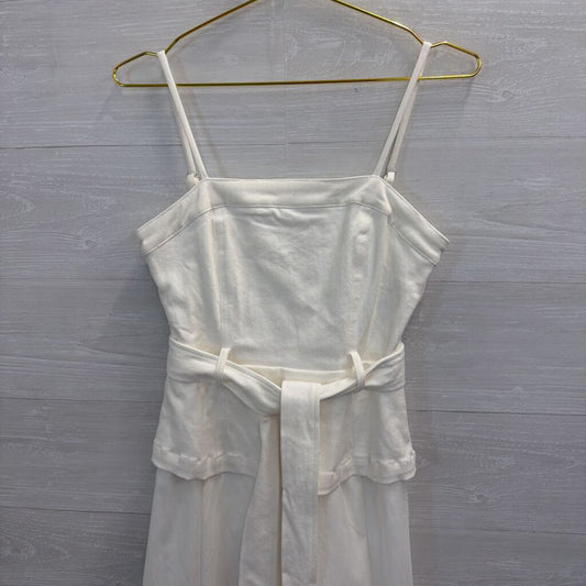 En Saison White Peplum Tie Waist Maxi Dress Extra Small