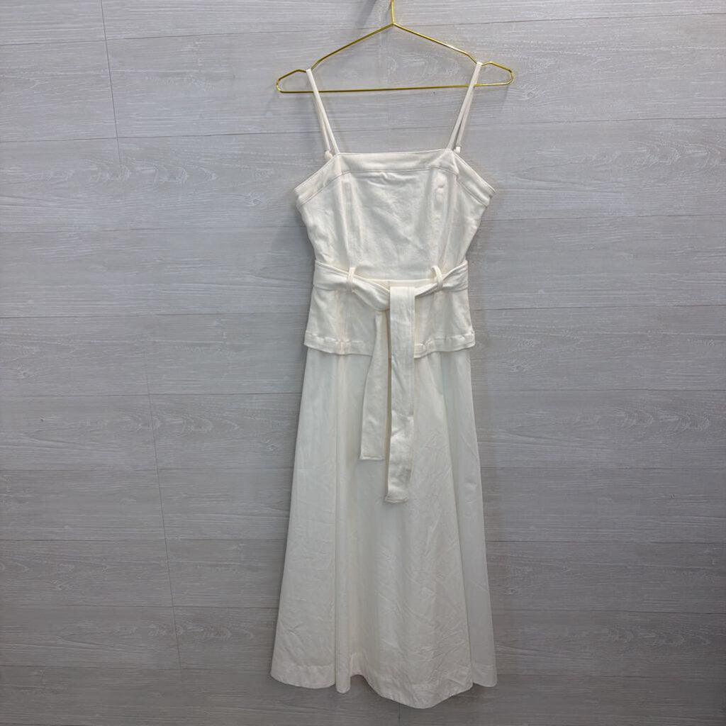 En Saison White Peplum Tie Waist Maxi Dress Extra Small