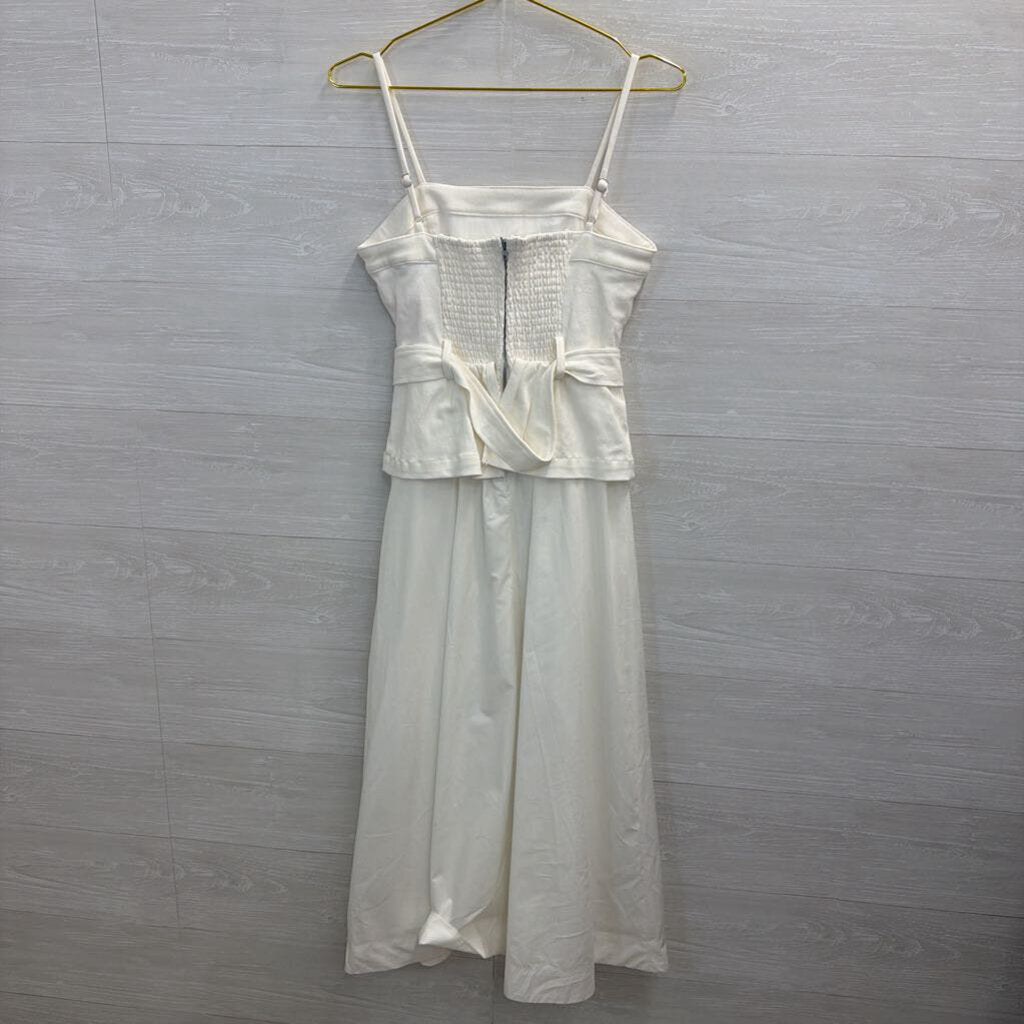 En Saison White Peplum Tie Waist Maxi Dress Extra Small