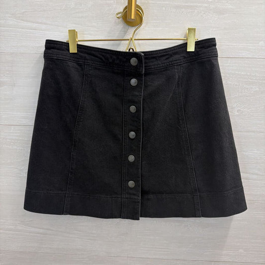Madewell Black Denim Snap Front Skirt 12