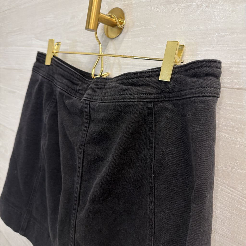 Madewell Black Denim Snap Front Skirt 12
