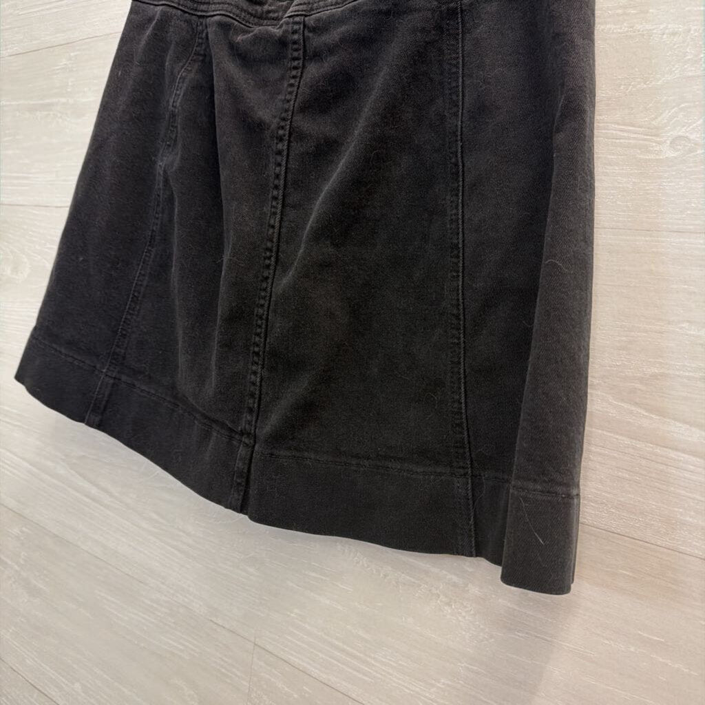 Madewell Black Denim Snap Front Skirt 12