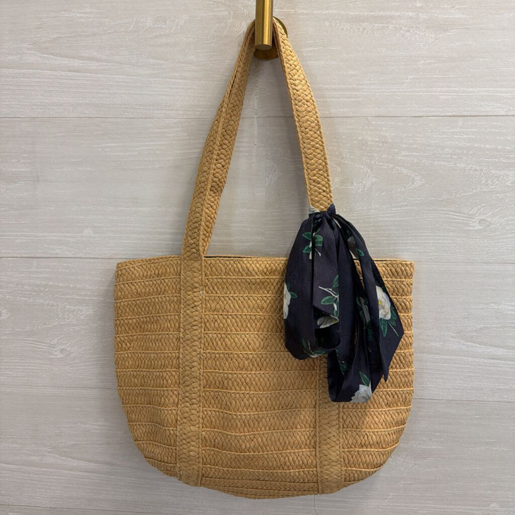 Draper James Straw Bag With Scarf