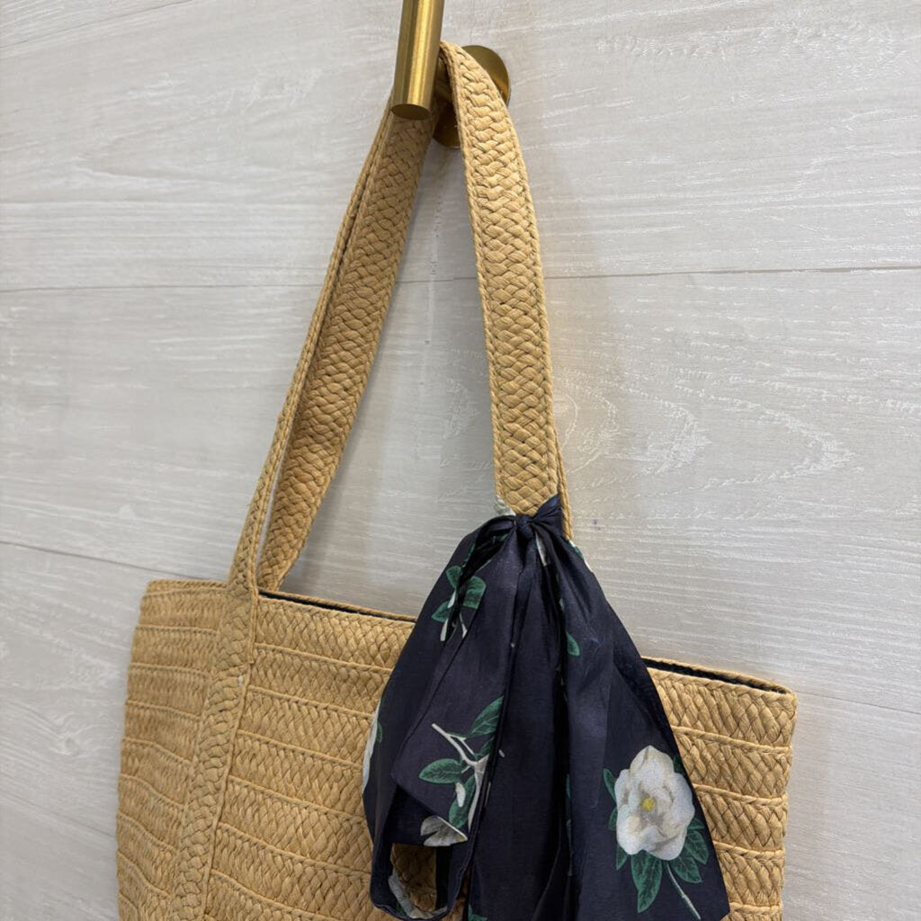 Draper James Straw Bag With Scarf