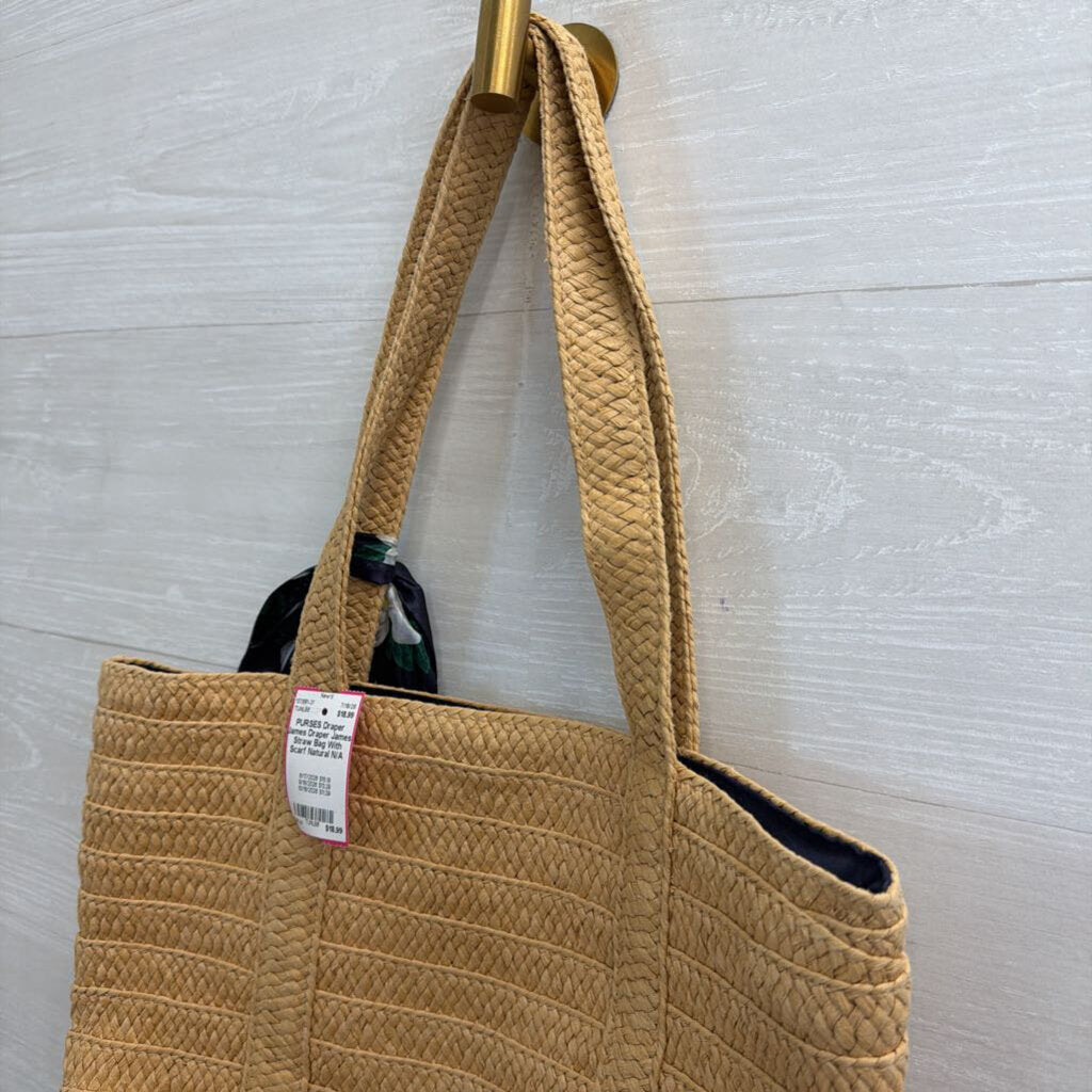 Draper James Straw Bag With Scarf
