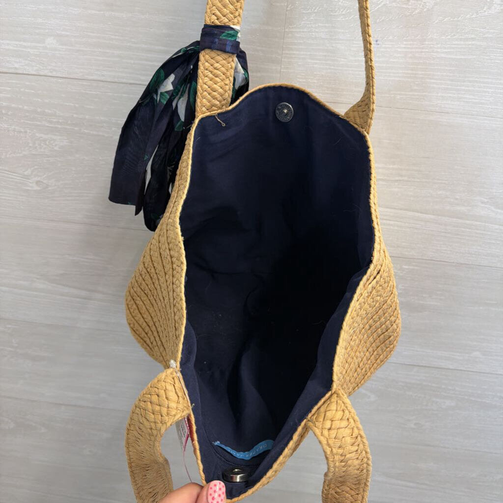 Draper James Straw Bag With Scarf