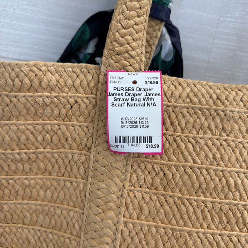 Draper James Straw Bag With Scarf