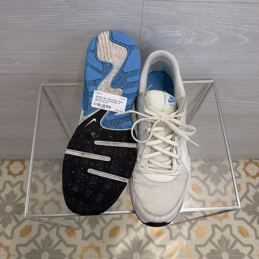 Nike White/ Blue Air Max Excee Sneakers 9