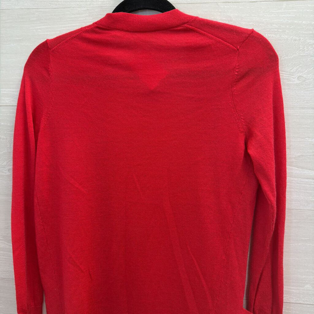 Loft Red Button Front Cardigan Sweater Extra Small