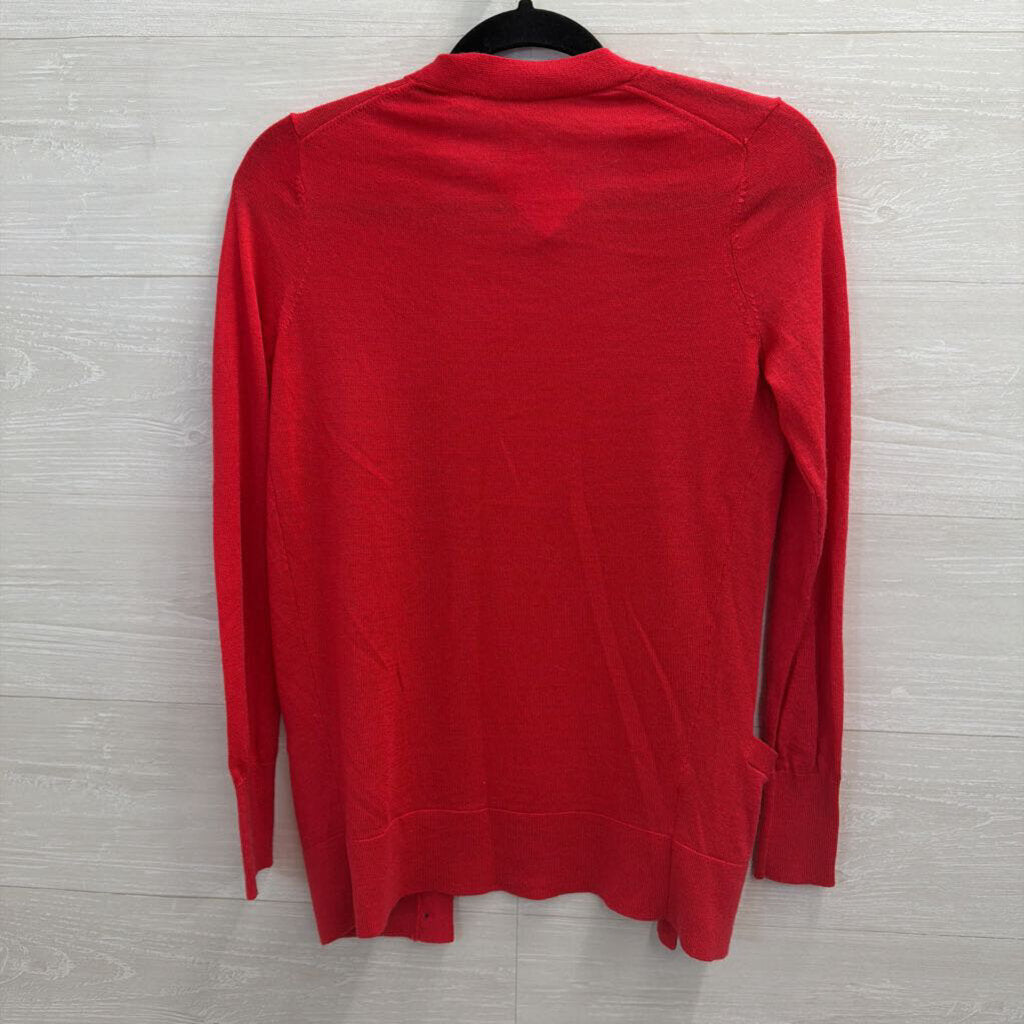 Loft Red Button Front Cardigan Sweater Extra Small