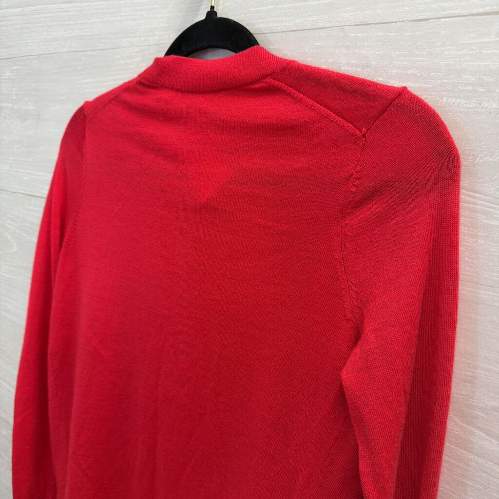 Loft Red Button Front Cardigan Sweater Extra Small