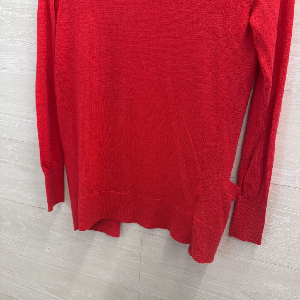 Loft Red Button Front Cardigan Sweater Extra Small