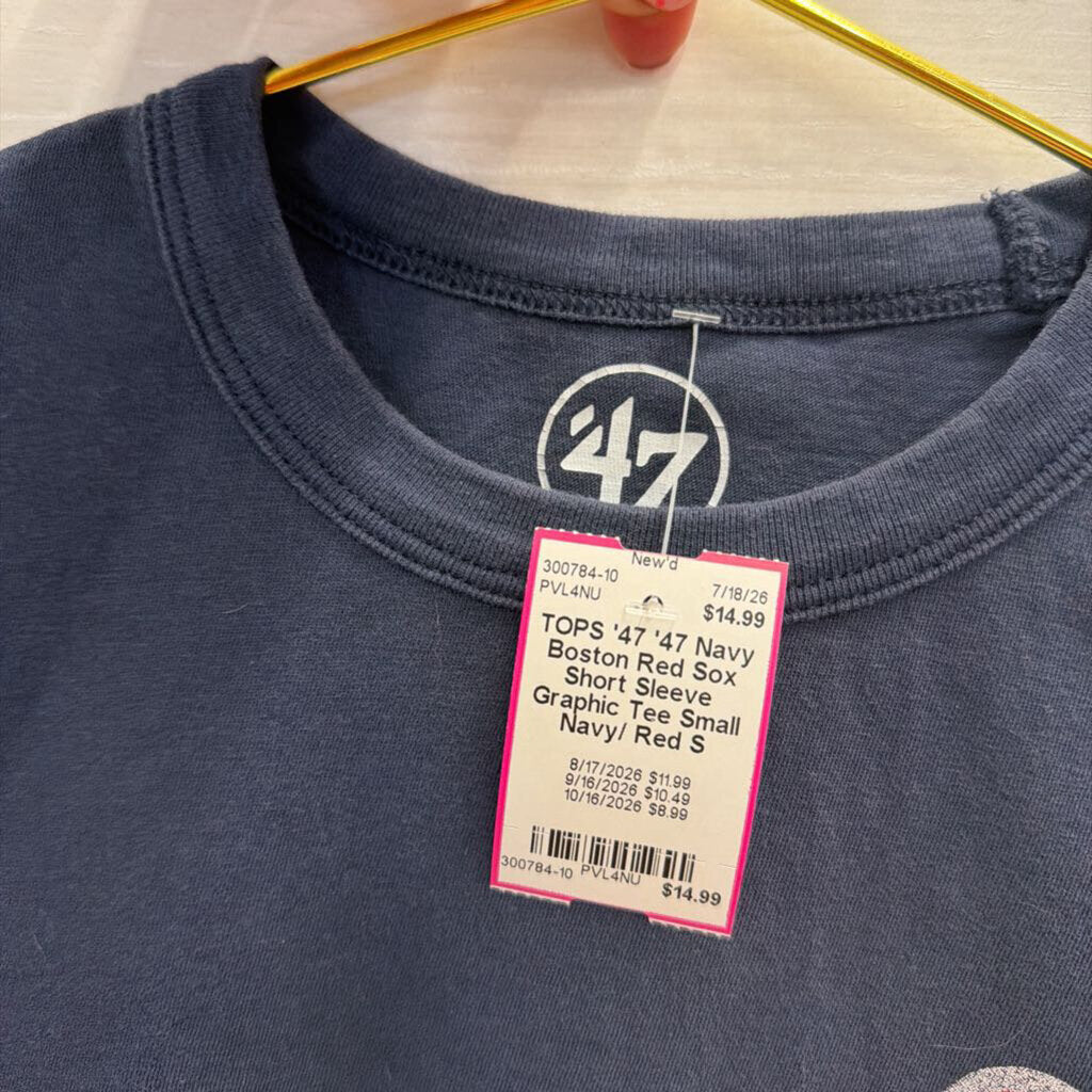 '47 Navy Boston Red Sox Short Sleeve Graphic Tee Small